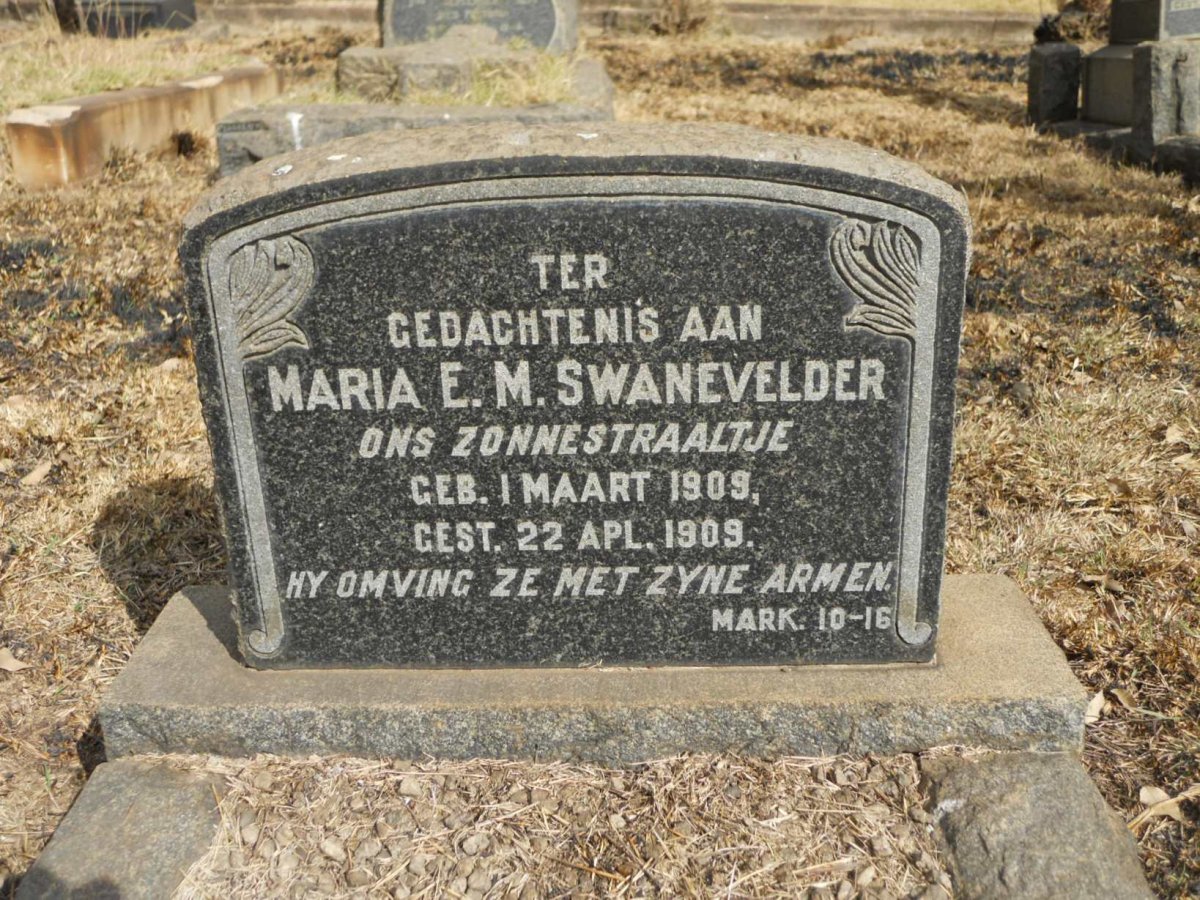 SWANEVELDER Maria E.M. 1909-1909
