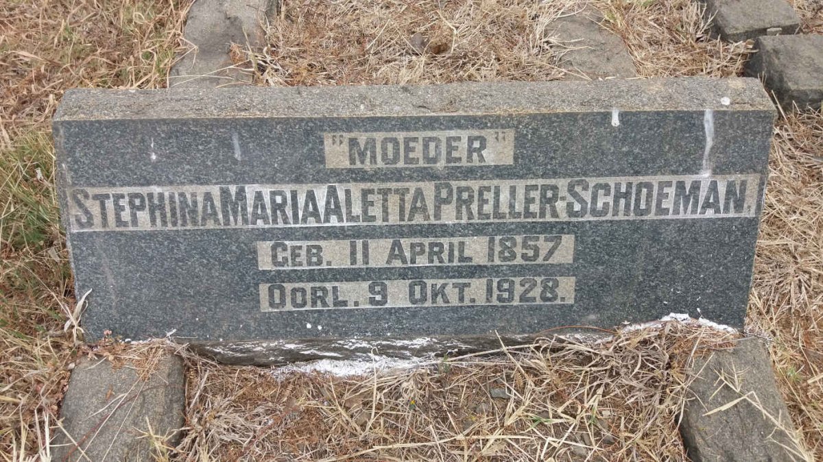 SCHOEMAN Stephina Maria Aletta, PRELLER 1857-1928