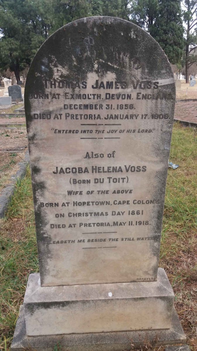 VOSS Thomas James 1856-1900 &amp; Jacoba Helena DU TOIT 1861-1918