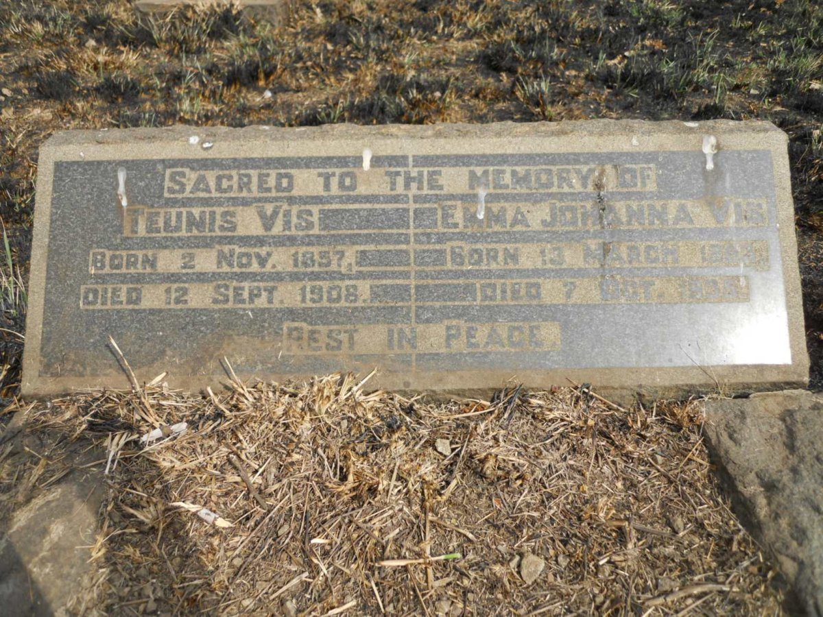 VIS Teunis 1857-1908 &amp; Emma Johanna 18??-1935