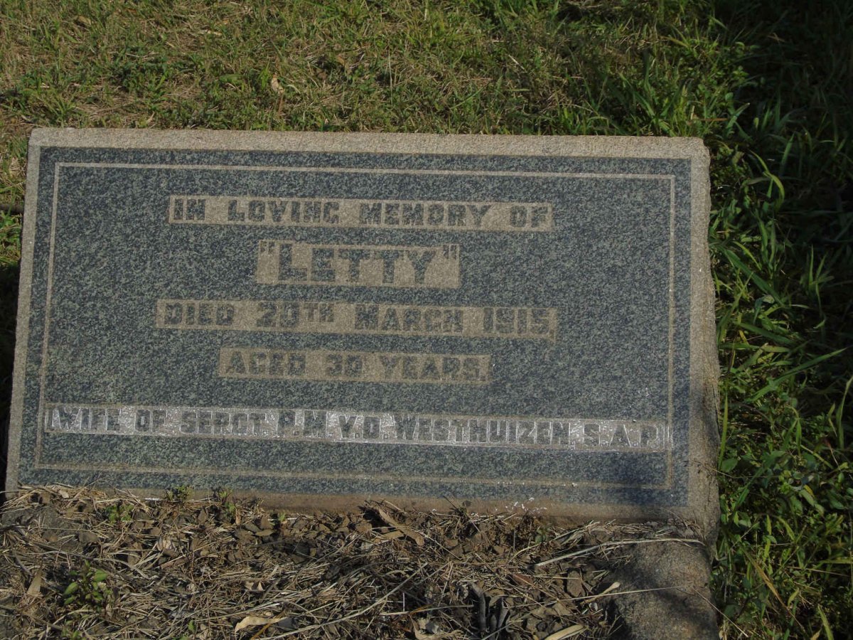 WESTHUIZEN Letty, van der  -1915