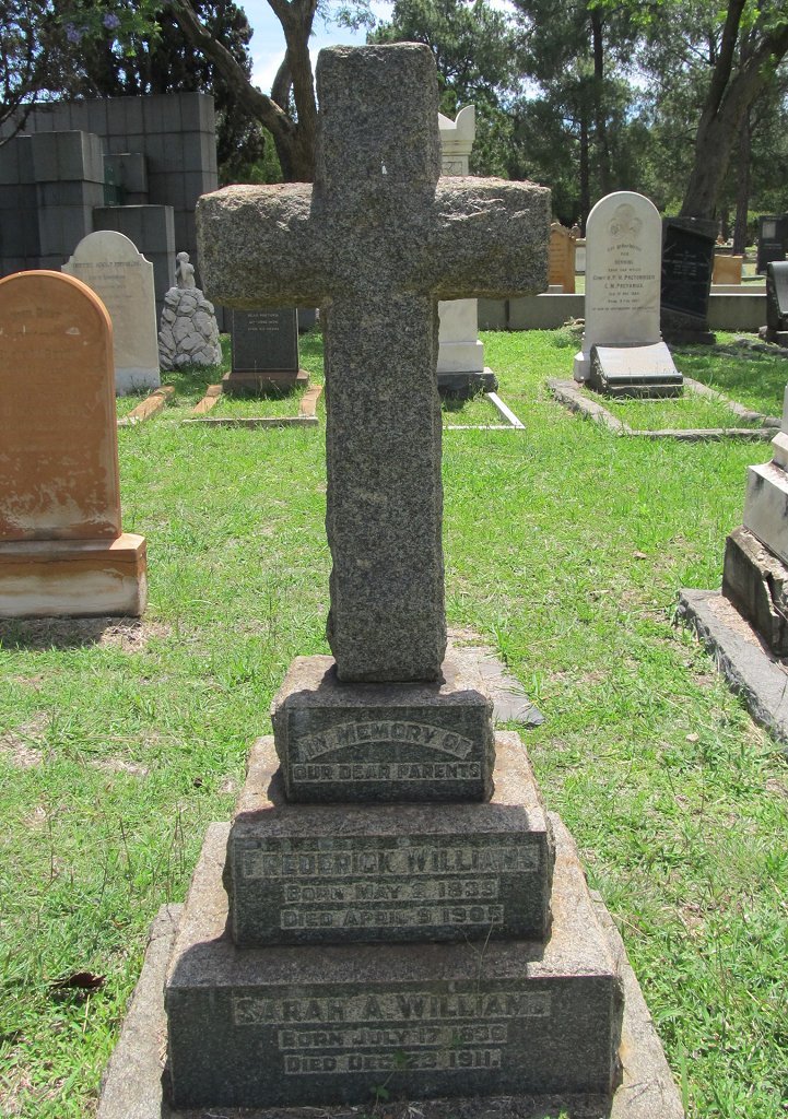 WILLIAMS Frederick 1835-1905 &amp; Sarah A. 1839-1911