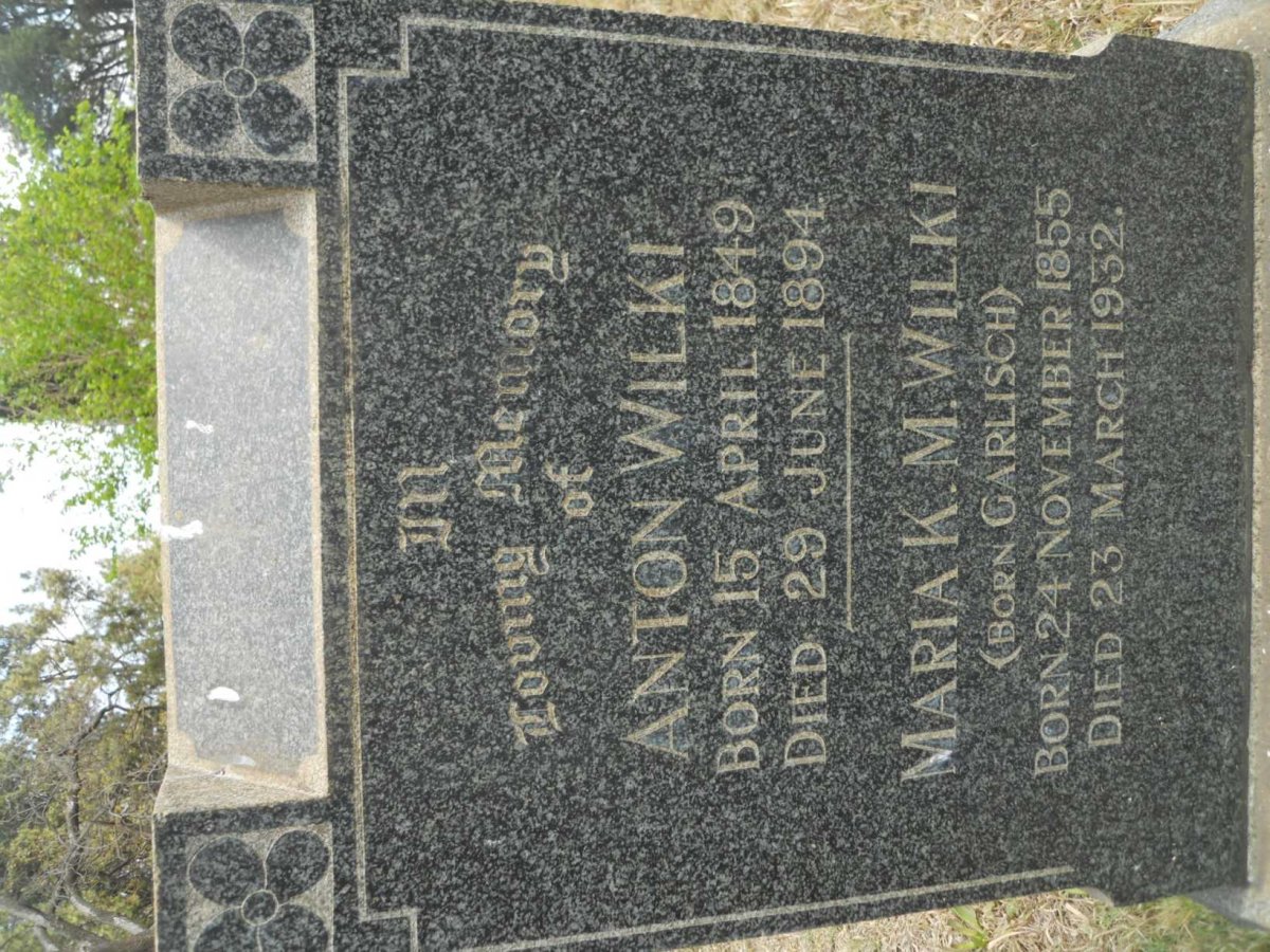 WILKI Anton 1849-1894 &amp; Maria K.M. GARLISCH 1855-1932