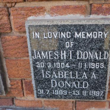 DONALD James H.T. 1904-1963 &amp; Isabella A. 1909-1997