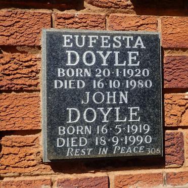 DOYLE John 1919-1990 &amp; Eufesta 1920-1980
