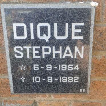 DIQUE Stephan 1954-1982