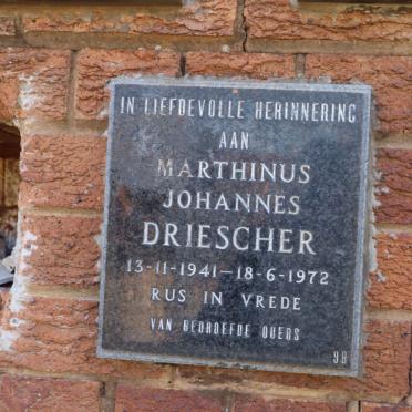 DRIESCHER Marthinus Johannes 1941-1972