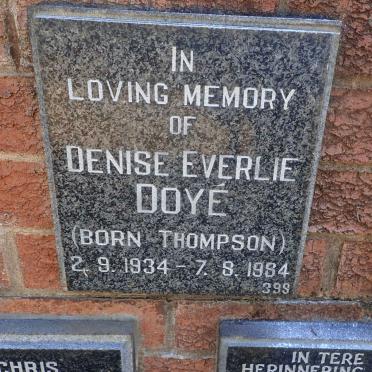DOYE Denise Everlie nee THOMPSON 1934-1984