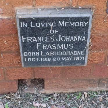 ERASMUS Frances Johanna nee LABUSCHAGNE 1916-1971