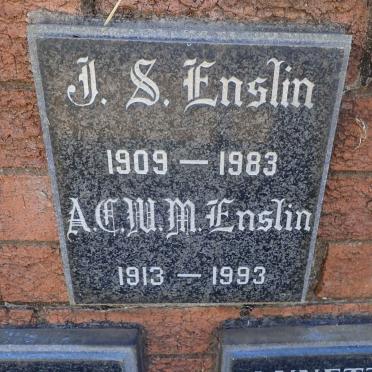 ENSLIN J.S. 1909-1983 &amp; A.C.W.M. 1913-1993
