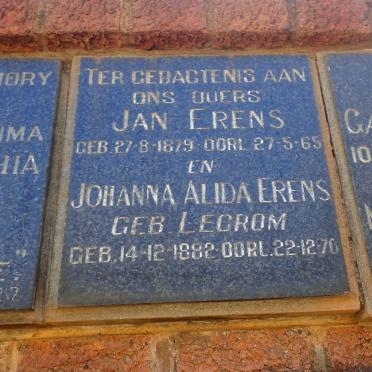 ERENS Jan 1879-1965 &amp; Johanna Alida LEGROM 1882-1970
