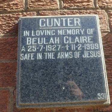 GUNTER Beulah Claire 1927-1989