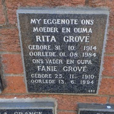 GROVÉ Fanie 1910-1994 &amp; Rita 1914-1984