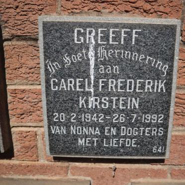 GREEFF Carel Frederick Kirstein 1942-1992