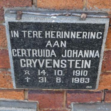 GRYVENSTEIN Gertruida Johanna 1910-1983