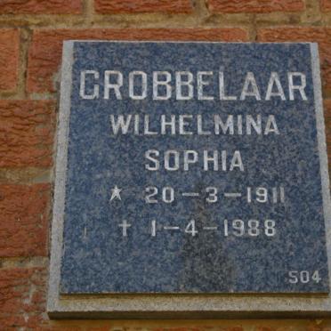 GROBBELAAR Wilhelmina Sophia 1911-1988