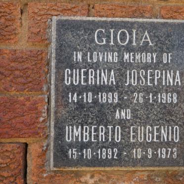 GIOIA Umberto Eugenio 1892-1973 &amp; Cuerina Josepina 1899-1968