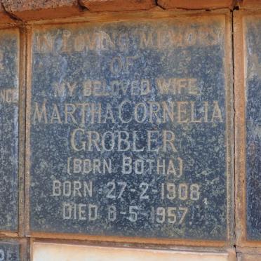 GROBLER Martha Cornelia nee BOTHA 1908-1957