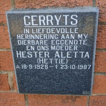 GERRYTS Hester Aletta 1928-1987