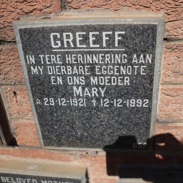 GREEFF Mary 1921-1992