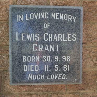 GRANT Lewis Charles 1898-1981