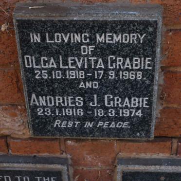 GRABIE Andries J. 1916-1974 &amp; Olga Levita 1918-1968
