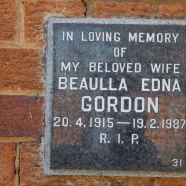 GORDON Beaulla Edna 1915-1987