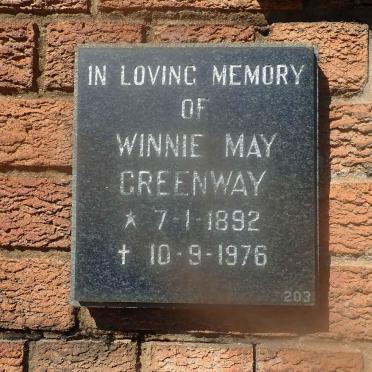 GREENWAY Winnie May 1892-1976
