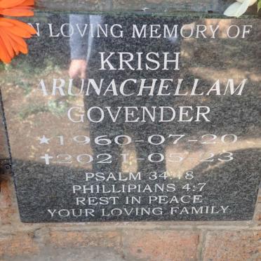 GOVENDER Krish Arunachellam 1960-2021