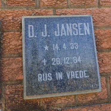 JANSEN D.J. 1933-1984