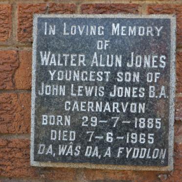 JONES Walter Alun 1885-1965