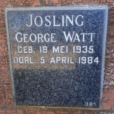 JOSLING George Watt 1935-1984