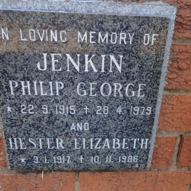 JENKIN Philip George 1915-1979 &amp; Hester Elizabeth 1917-1986