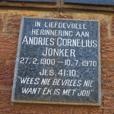 JONKER Andries Cornelius 1900-1970