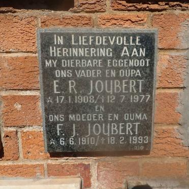 JOUBERT E.R. 1908-1977 &amp; F.J. 1910-1993