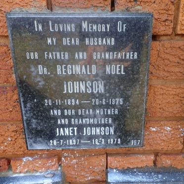 JOHNSON Reginald Noel 1894-1975 &amp; Janet 1897-1979