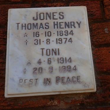 JONES Thomas Henry 1894-1974 &amp; Toni 1914-1994