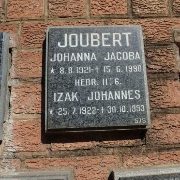 JOUBERT Izak Johannes 1922-1993 &amp; Johanna Jacoba 1921-1990