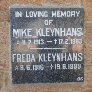 KLEYNHANS Mike 1913-1983 &amp; Freda 1916-1999