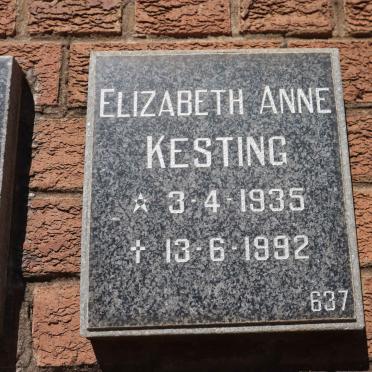 KESTING Elizabeth Anne 1935-1992