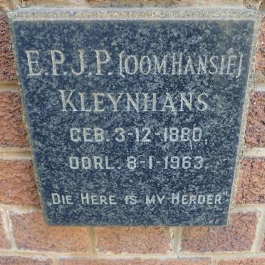 KLEYNHANS E.P.J.P. 1880-1963