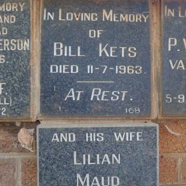 KETS Bill -1963 &amp; Lilian Maud -1974