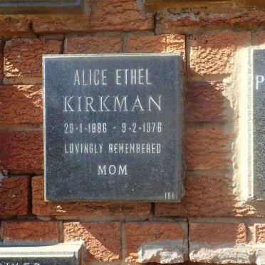 KIRKMAN Alice Ethel 1886-1976