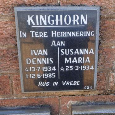 KINGHORN Ivan Dennis 1934-1985 &amp; Susanna Maria 1934-