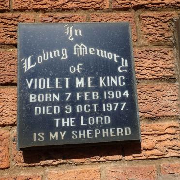 KING Violet M.E. 1904-1977