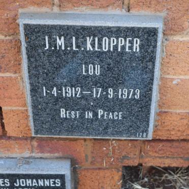 KLOPPER J.M.L. 1912-1973