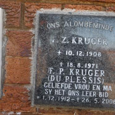 KRUGER F.Z. 1908-1971 &amp; F.P. DU PLESSIS 1912-2006