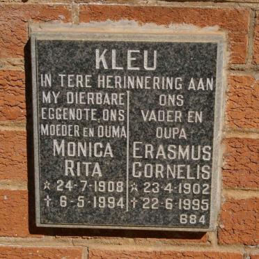 KLEU Erasmus Cornelis 1902-1995 &amp; Monica Rita 1908-1994