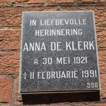 KLERK Anna, de 1921-1991