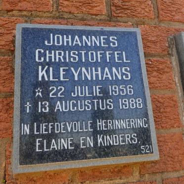 KLEYNHANS Johannes Christoffel 1956-1988
